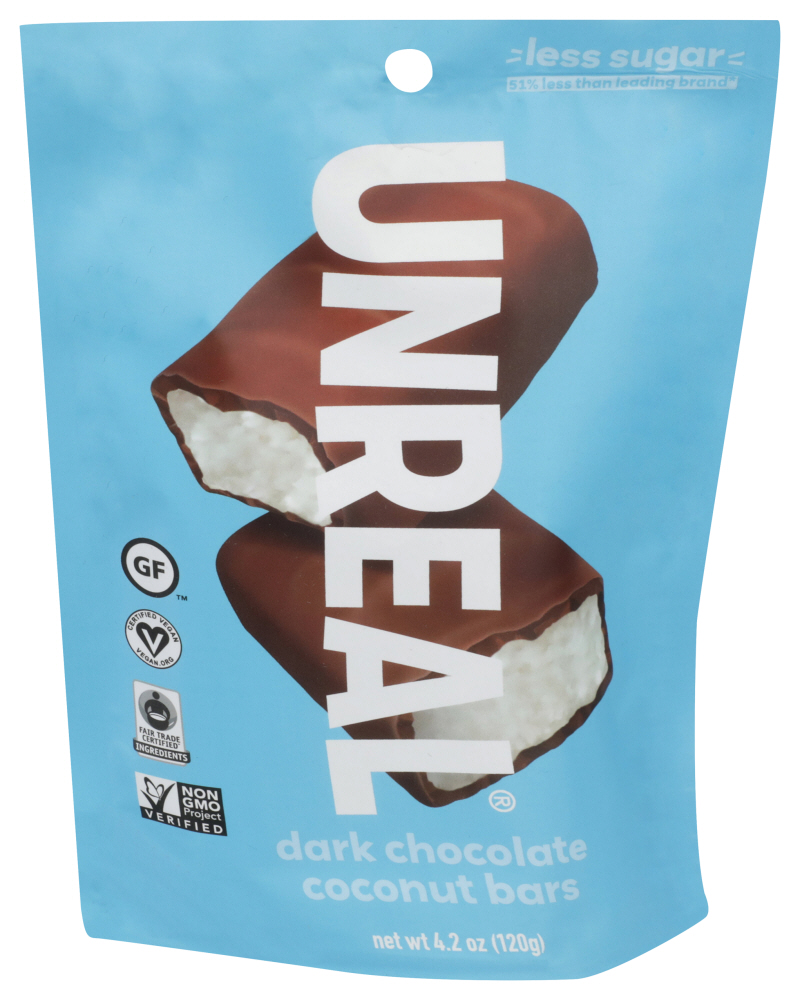 Unreal Snacks Chocolate Dark Coconut Bar Bag