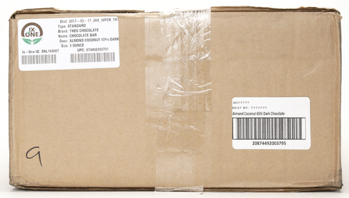 Theo Chocolate Chocolate Bar Dark 70% Almond Coconut, 3 oz