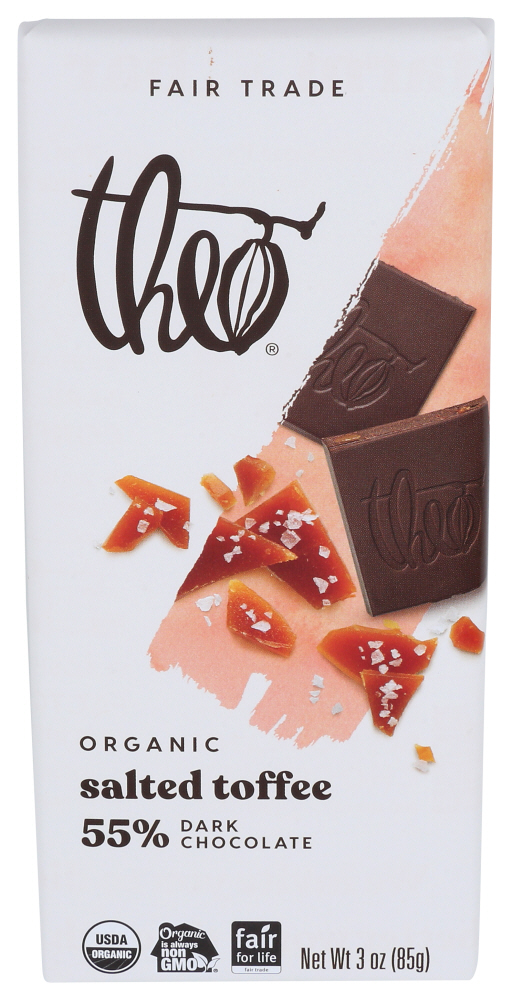 Theo Chocolate Chocolate Bar Dark Salted Toff Organic
