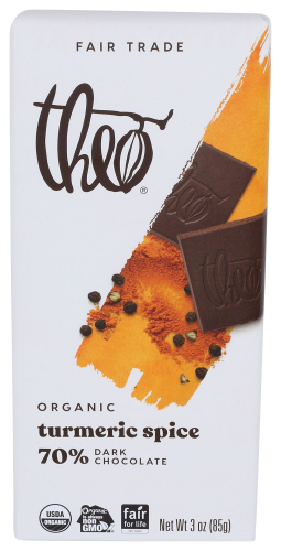 Theo Chocolate Chocolate Bar Dark Tumeric 70