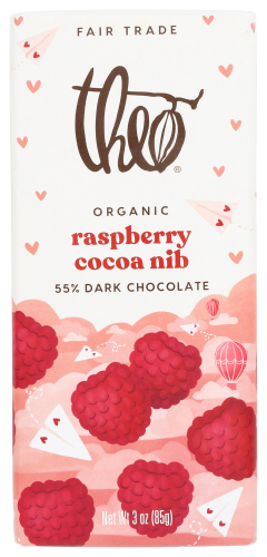 Theo Chocolate Bar Chocolate Dark Raspbry Nib