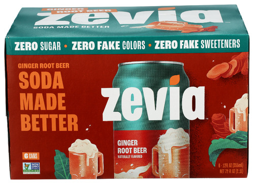 Zevia Soda Rootbr Ginger Natural 6 pk