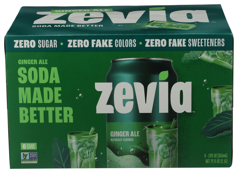 Zevia Soda Ginger Ale Diet Natural 6 pk