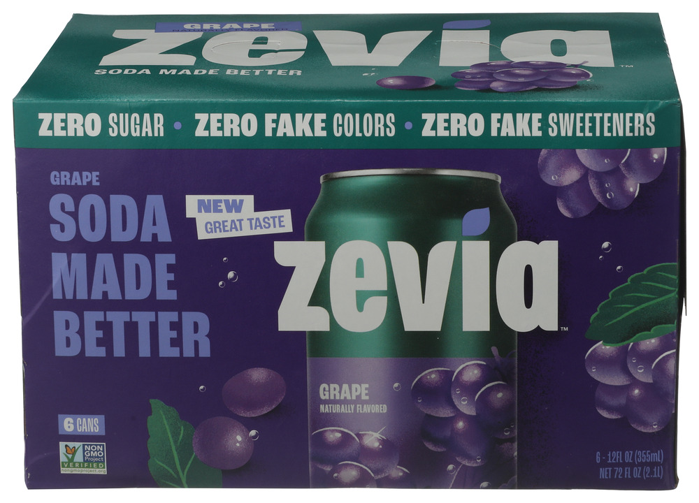 Zevia Soda Grape 6 pk