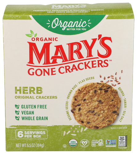 Mary's Gone Crackers Cracker Gluten Free Herb Organic