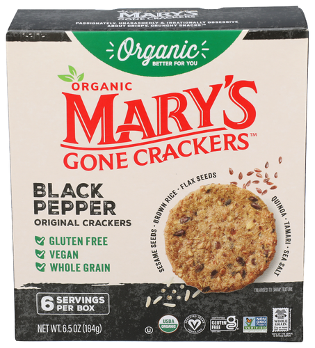 Mary's Gone Crackers Cracker Gluten Free Black Pepper Organic